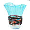 Fantasy Lava - Light Blu Vase - زجاج مورانو الأصلي OMG