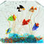 Escultura de Aquário - Peixes Mediterrâneos - Vidro Murano Original OMG