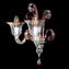 Applique Foscari Cristallo e bordi rossi - Pastorale - Vetro di Murano - 2 luci