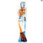 Lovers Sculpture - OneLove - Blue orange red yellow- Original Murano Glass OMG 