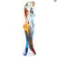 Escultura Amantes - OneLove - Azul naranja rojo amarillo - Cristal de Murano original OMG