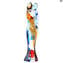 Lovers Sculpture - OneLove - Blue orange red yellow- Original Murano Glass OMG 