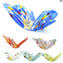 Farfalla multicolor con oro - Animali - 1 Pezzo - Vetro di Murano Originale OMG