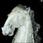 Cabeça de Cavalo Bizantina com Prata - Vidro Murano Original OMG