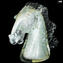 Cabeza de caballo bizantino con plata - Cristal de Murano original OMG