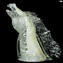 Tête de cheval byzantine rampante avec argent - Verre de Murano original OMG