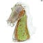 Cabeça de Cavalo Multicolor com Prata - Vidro Murano Original OMG