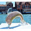 Delfinskulptur - mehrfarbig - Original Murano Glas