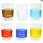 Set di 6 Bicchieri - linee colorate - Vetro di Murano