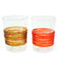 Juego de vasos con tiras de colores - Cristal de Murano original OMG