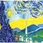 The Starry Night - Van Gogh Leinwand-Hommage - Original Murano Glass OMG