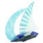 قارب شراعي - أزرق فاتح - زجاج مورانو الأصلي OMG