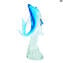 Requin sur vague - Sculpture - Verre original de Murano OMG