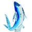 波に乗ったサメ - 彫刻 - オリジナルのムラーノ ガラス OMG