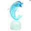 Dolphin on base - Sculpture - Original Murano glass OMG