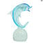 Dolphin on base - Sculpture - Original Murano glass OMG