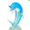 Dauphin sur socle - Sculpture - Verre original de Murano OMG