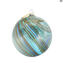 كرة الكريسماس الفيروزية - الخيال الملتوي - زجاج مورانو OMG