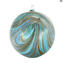Bola de Navidad Turquesa - Fantasía Retorcida - Cristal de Murano OMG