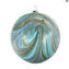 Bola de Natal Turquesa - Twisted Fantasy - Vidro Murano OMG