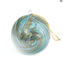 Turquoise Christmas Ball - Twisted Fantasy - Murano Glass OMG