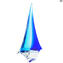 Engraved Sail Boat - Blue - Original Murano Glass OMG 