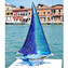 Velero Grabado - Azul - Cristal de Murano original OMG