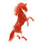Cavallo  rampante Rosso - Vetro di Murano orginale OMG