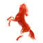 Cavalo Vermelho Rampante - Vidro Murano Original OMG