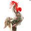 Coq - Sculpture en verre - Verre de Murano original OMG