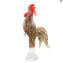 Coq - Sculpture en verre - Verre de Murano original OMG