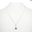 Parure 珍珠紅色 - 帶 925 銀 - 原裝穆拉諾玻璃 OMG