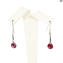 Parure Pearls Red - with Silver 925 - Original Murano Glass OMG