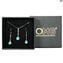 Parure Pearls azul claro - com Prata 925 - Vidro Murano Original OMG