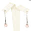 Parure Pearls Pink - com Prata 925 - Vidro Murano Original OMG