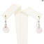 Parure Perle Rosa L - con Argento - Vetro di Murano Originale OMG