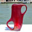 مزهرية أنسا حمراء - زجاج مورانو الأصلي OMG