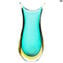 花瓶燕子 - 淺藍色琥珀色 Sommerso - Original Murano Glass OMG