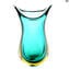 Vase Swallow - Lightblue Amber Sommerso - Original Murano Glass OMG