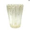ロータス花瓶 - クリスタルとゴールド - オリジナル ムラーノ ガラス OMG