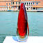 Vaso Proiettile - Rosso e Ambra Sommerso - Vetro di Murano Originale OMG
