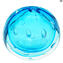 花瓶 ラウンド - バブル - ライトブルー - Sommerso - オリジナル ムラーノ ガラス OMG