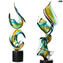 Evia ストリップ彫刻 - カラフル - オリジナル ムラーノ ガラス OMG
