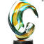 Evia strip Sculpture - colorful - Original Murano Glass OMG