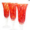 Set di 6 Flute Rossi -  calici in vetro originale di murano