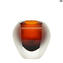 Vase Oculus ambre - Sommerso - Verre de Murano original