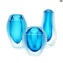 Vase Oculus Light Blue - Sommerso - Original Murano Glass 