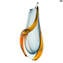 Vase Lava - Strip Amber - Sommerso - Original Murano Glass OMG
