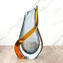 Vaso Lava - nastro ambra - Sommerso - Vetro di Murano Originale OMG