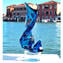 Strip to Wind – Hellblaue Skulptur – Original Murano-Glas